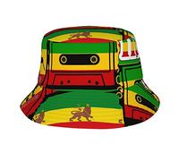 Oudrspo Rastafarian Reggae Rasta Style Camo Camouflage Berretto da Pescatore Unisex per Viaggi, Beach Festival Cappello con Visiera Parasole Cappello da Spiaggia