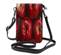 Oudrspo Rosso con goccia d'acqua Borsa a tracolla piccola in pelle da donna con tracolla in pelle con tracolla
