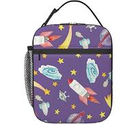Oudrspo Scatola da pranzo per cartoni animati nello spazio esterno Borsa da pranzo isolata riutilizzabile Scatola da pranzo per uomo da donna adatta per la scuola dell'ufficio da campeggio