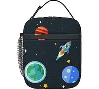 Oudrspo Scatola da pranzo per cartoni animati nello spazio esterno Borsa da pranzo isolata riutilizzabile Scatola da pranzo per uomo da donna adatta per la scuola dell'ufficio da campeggio