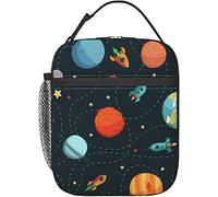 Oudrspo Scatola da pranzo per cartoni animati nello spazio esterno Borsa da pranzo isolata riutilizzabile Scatola da pranzo per uomo da donna adatta per la scuola dell'ufficio da campeggio
