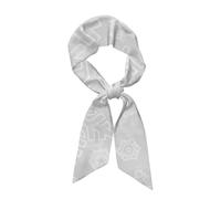 Oudrspo Sciarpa lunga in raso con fiocchi decorati stagionali e motivo tempesta di neve, sciarpa multifunzionale in morbida seta per il collo.