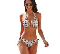 Oudrspo Set Bikini a Triangolo da Donna con Laccetti Laterali per Camion e Gru escavatori
