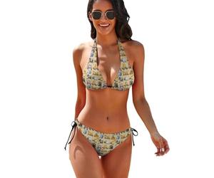 Oudrspo Set Bikini a Triangolo da Donna con Laccetti Laterali per Camion e Gru escavatori
