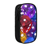 Oudrspo Set di dadi da gioco Grande astuccio per matite stampato, astuccio resistente per matite, borsa per cancelleria portatile, organizer per cancelleria