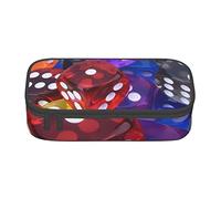 Oudrspo Set di dadi per giochi Astuccio per cancelleria durevole stampato con astuccio per matite con scomparto con cerniera Astuccio per matite portatile di grande capacità