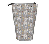Oudrspo Shih Tzu Caffè Simpatico Giocattolo Razze Cane Astuccio Grigio, Astuccio per Matite, Astuccio Telescopico Portapenne Portapenne