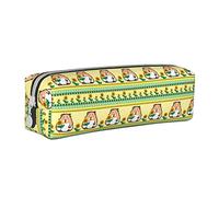 Oudrspo Simpatici porcellini d'India Animali Modello Astuccio per matite Astuccio per penne rotondo Astuccio per matite portatile Organizer in pelle con cerniera Borsa cosmetica