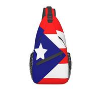 Oudrspo Simpatico zaino a tracolla con stampa bandiera di Porto Rico borsa a tracolla da viaggio escursionismo zainetto borse da petto per donne e uomini