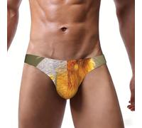Oudrspo Slip Bikini da Uomo con Stampa di pettirosso e Motivi listici, Elasticizzati, Ultra Traspiranti e Morbidi, Ideali per l'uso Quotidiano.