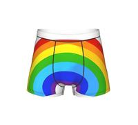 Oudrspo Slip Boxer da Uomo con Stampa Arcobaleno, Traspiranti e Leggeri, con Elastico in Vita per Un Comfort Che Dura Tutto Il Giorno.