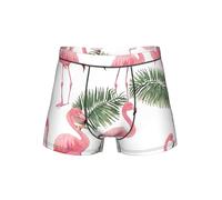 Oudrspo Slip Boxer da Uomo con Stampa Fenicottero e Motivo Floreale, Traspiranti e Leggeri, con Elastico in Vita per Un Comfort Che Dura Tutto Il Giorno.