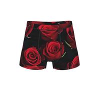 Oudrspo Slip Boxer da Uomo Red And Black Rose, Traspiranti e Leggeri, con Elastico in Vita per Un Comfort Che Dura Tutto Il Giorno.
