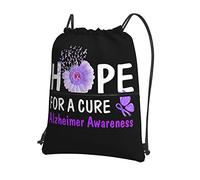 Oudrspo Speranza per una cura Coulisse per la consapevolezza dell'Alzheimer con cerniera Sackpack Sport da palestra, zaino impermeabile String Bag Cinch