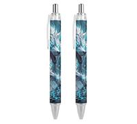 Oudrspo stile-13 Penna a sfera con inchiostro colorato a forma di medusa, sottile, retrattile, inchiostro nero da 0,5 mm, per scrivere e firmare, casa, scuola, ufficio, 2 pezzi