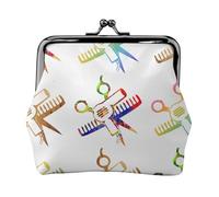 Oudrspo Stile (354) Borsa porta monete con lucchetto alla moda da donna, accessorio alla moda (forbici e pettine per parrucchiere)