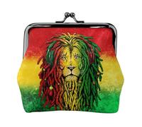 Oudrspo Stile (60) Borsa porta monete con lucchetto alla moda da donna, accessorio alla moda (bandiera rasta giamaicana leone reggae rasta)