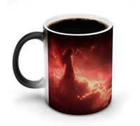 Oudrspo stile donna angelo con ali rosse Tazza che cambia colore Tazza in ceramica Tazza che cambia colore Tazza da caffè Tazza da tè Stampa Tazze in porcellana