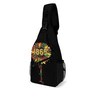 Oudrspo Storia del Juneteenth Girasole 1865 Borsa a tracolla per uomo e donna Borsa a tracolla di grande capacità per ciclismo e corsa