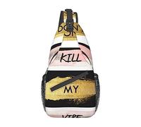 Oudrspo Stripe Don't Kill My Vibe Borsa a tracolla da viaggio Zaino a tracolla per uomo Donna, Spalle regolabili sinistra e destra Zaino da trekking casual