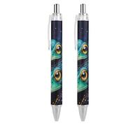 Oudrspo Style-12 - Penna a sfera con inchiostro colorato a forma di medusa, sottile, retrattile, 0,5 mm, per scrivere e firmare a casa, scuola e ufficio, 2 pezzi