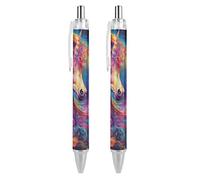 Oudrspo Style-15 - Penna a sfera con inchiostro colorato a forma di medusa, sottile, retrattile, 0,5 mm, per scrivere e firmare a casa, scuola e ufficio, 2 pezzi