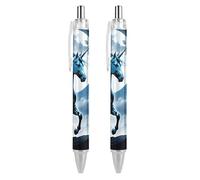 Oudrspo Style-16 - Penna a sfera con inchiostro colorato a forma di medusa, sottile, retrattile, 0,5 mm, per scrivere e firmare a casa, scuola e ufficio, 2 pezzi