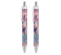 Oudrspo Style-18 Penna a sfera con inchiostro colorato a forma di medusa, sottile, retrattile, 0,5 mm, penna a sfera per scrivere e firmare a casa, scuola e ufficio, 2 pezzi