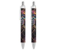 Oudrspo Style-19 - Penna a sfera con inchiostro colorato a forma di medusa, sottile, retrattile, 0,5 mm, per scrivere e firmare a casa, scuola e ufficio, 2 pezzi