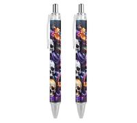 Oudrspo Style-2 - Penna a sfera con inchiostro colorato a forma di medusa, sottile, retrattile, 0,5 mm, per scrivere e firmare a casa, scuola e ufficio, 2 pezzi
