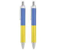 Oudrspo style-2 penne a sfera a forma di bandiera del Porto Rico, penne a sfera retrattili pastello per diario, penne a inchiostro nero liscio, set regalo per ufficio, 2 pezzi