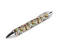 Oudrspo Sugar Skulls Roses - Penna a sfera con punta a sfera, inchiostro gel, retrattile, punta fine da 0,5 mm, per scuola, ufficio, motivo teschi di zucchero, rose, 4 pezzi