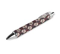 Oudrspo Sugar Skulls Roses - Penna a sfera con punta a sfera, inchiostro gel, retrattile, punta fine da 0,5 mm, per scuola, ufficio, motivo teschi di zucchero, rose, 4 pezzi