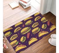 Oudrspo Tappeti da bagno con stampa di hamburger e prosciutto, lavabili in lavatrice, tappetino da a antiscivolo e assorbente per il bagno, 40x60 cm.