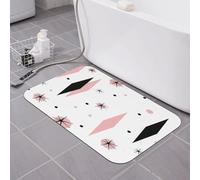 Oudrspo Tappetino da bagno moderno della metà del secolo Terra diatomacea Tappetino da a super assorbente Asciugatura rapida, antiscivolo Tappetino da bagno a basso profilo Tappeto da bagno per a