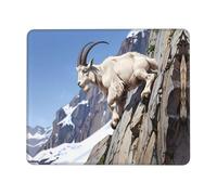Oudrspo Tappetino per mouse antiscivolo da gioco con stampa di capre di montagna in arrampicata, adatto per studio e gioco, 7,9 x 9,5 pollici.