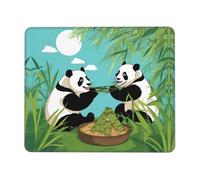 Oudrspo Tappetino per mouse da gioco antiscivolo con stampa di due simpatici panda, adatto per studio e gioco, 25 x 30 cm.