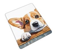 Oudrspo Tappetino per mouse da gioco con stampa di un simpatico Corgi, 7,9 x 9,5 pollici, per laptop, per computer, in gomma