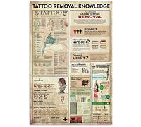 Oudrspo Targa in metallo con scritta Tattoo Knowledge, per la rimozione dei tatuaggi, poster, decorazione da parete per camera da letto, club, stanza dei tatuaggi, 8x12 pollici