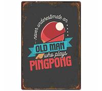 Oudrspo Targa in metallo vintage Gioca a ping-pong Poster Sala sportiva Cinema Club Famiglia Casa Bagno Decorazione da parete Regalo di compleanno vintage 8x12 pollici