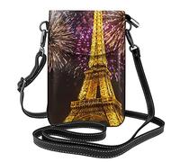 Oudrspo Torre Eiffel Parigi Firework Street Borsa per cellulare da donna Borsa a tracolla in pelle Porta carte Portafoglio Piccola borsa a tracolla