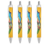 Oudrspo Trippy Magic Mushroom - Penna a sfera a sfera, con inchiostro gel, retrattile, punta fine da 0,5 mm, per scuola, ufficio, motivo fungo magico, 2 pezzi