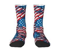 Oudrspo Usa American Flag Patriotic Women Men Crew Socks Calzini imbottiti Calzini a compressione atletica
