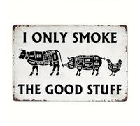 Oudrspo Vintage BBQ I OnlyThe Good Stuff Targa in metallo alluminio 8x6 pollici Poster in latta da parete sono decorazioni nuove