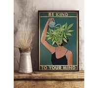 Oudrspo Vintage Be Kind to Your Mind Poster Metallo Alluminio Targa in Latta 8x6 Pollici Decorazione da Parete