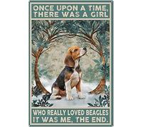 Oudrspo Vintage C'era una volta una ragazza che amava davvero Beagl, ero io, la fine, poster in metallo e alluminio, decorazione da parete, 8x12 pollici