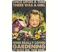 Oudrspo Vintage C'era una volta una ragazza che amava davvero il giardinaggio, ero io, cartello in latta di alluminio, 8x12 pollici, poster da parete, decorazione nuova