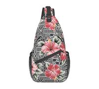 Oudrspo Vintage floreale rosa rossa fiori bordeaux borse a tracolla donna uomo borsa a tracolla tracolla regolabile zaino a tracolla per ciclismo viaggi sport escursionismo