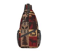 Oudrspo Vintage floreale rosa rossa fiori bordeaux borse a tracolla donna uomo borsa a tracolla tracolla regolabile zaino a tracolla per ciclismo viaggi sport escursionismo