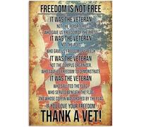 Oudrspo Vintage Freedom isFree Era il veterano Se ami la tua libertà Ringrazia un poster veterinario in metallo e alluminio, decorazione da parete da 8x12 pollici